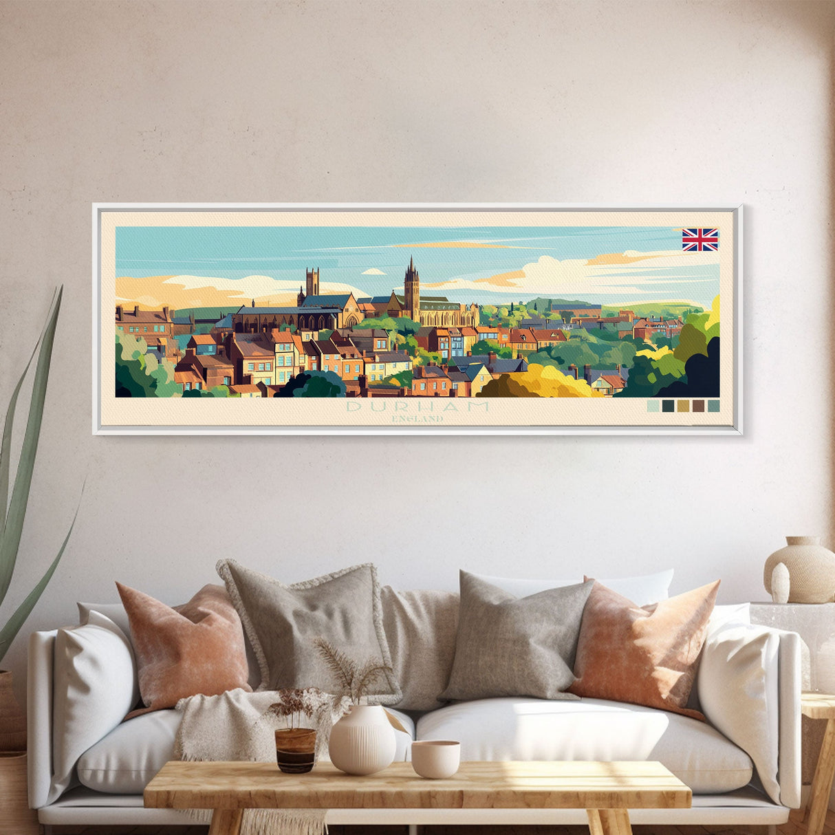 Durban, South Africa Panoramic Travel Poster Canvas Print, Durban, South Africa Painting, South Africa Art, Durban Travel Art, Living Room Painting