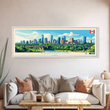 Panoramic Travel Poster Edmonton, Canada Canvas Print, Edmonton, Canada Painting, Canada Art, Edmonton Travel Art, Guest Room Painting