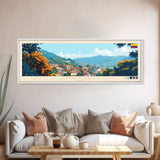 Envigado, Colombia Panoramic Travel Poster Canvas Print, Envigado, Colombia Painting, Colombia Art, Envigado Panoramic Travel Art, Travel Painting