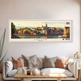 Panoramic Travel Poster Exeter, England Canvas Print, Exeter, England Painting, England Art, Exeter Travel Art, Guest Room Painting