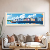 Galway, Ireland Panoramic Travel Poster Canvas Print, Galway, Ireland Painting, Ireland Art, Galway Travel Art, Living Room Painting