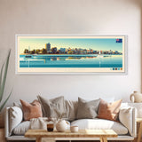 Geelong, Australia Travel Poster Panoramic Canvas Print, Geelong, Australia Painting, Australia Art, Geelong Travel Art, Guest Room Painting