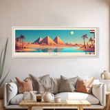 Gizeh, Egypt Panoramic Travel Poster Canvas Print, Gizeh, Egypt Painting, Egypt Art, Gizeh Panoramic Travel Art, Travel Painting