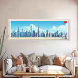 Guangzhou, China Panoramic Travel Poster Canvas Print, Guangzhou, China Painting, China Art, Guangzhou Travel Art, Guest Room Painting