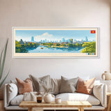 Hanoi, Vietnam Panoramic Travel Poster Canvas Print, Hanoi, Vietnam Painting, Vietnam Art, Hanoi Travel Art, Guest Room Painting