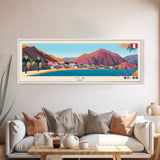 Ica, Peru Panoramic Travel Poster Canvas Print, Ica, Peru Painting, Peru Art, Ica Travel Art, Guest Room Painting