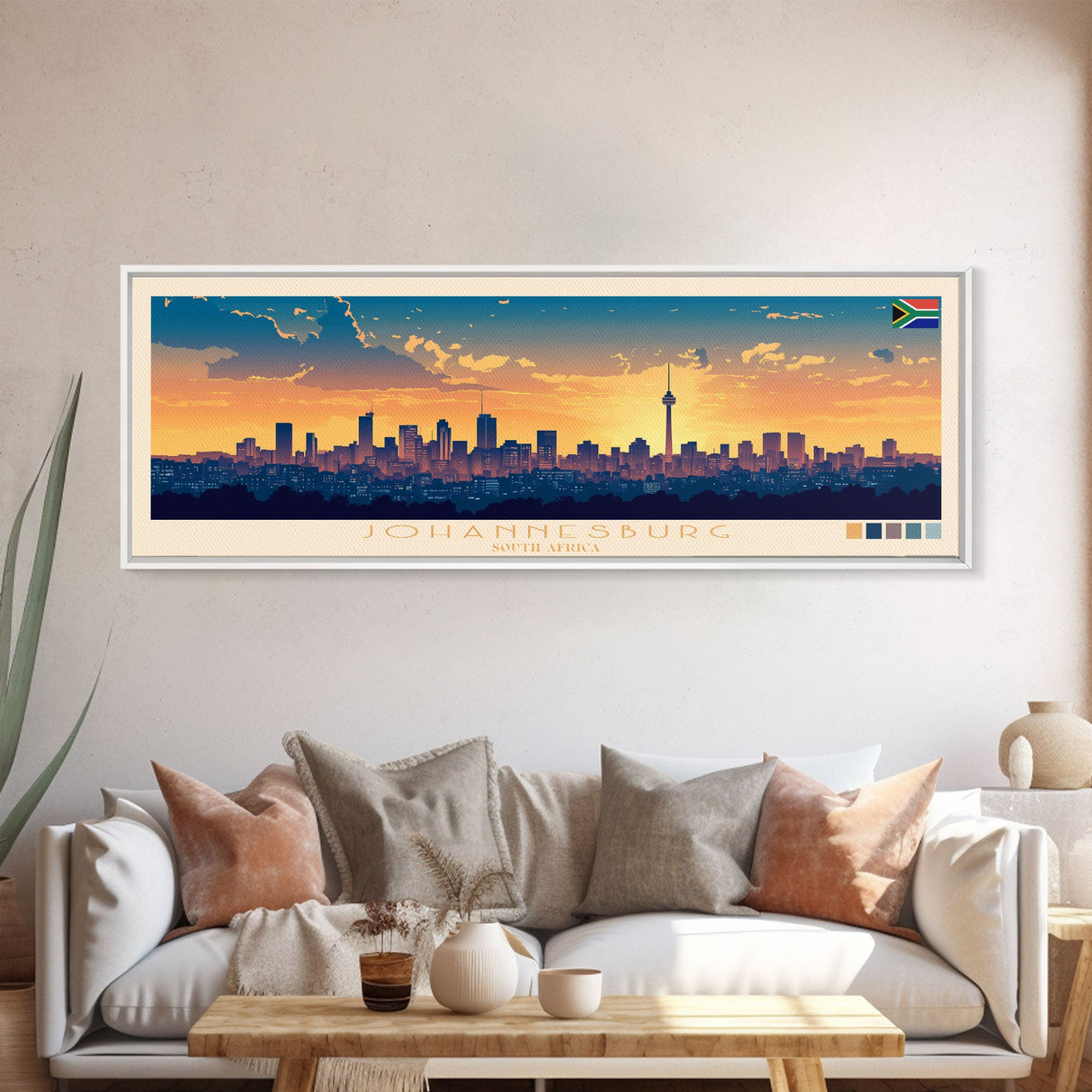 Joinville, Brazil Panoramic Travel Poster Canvas Print, Joinville, Brazil Painting, Brazil Art, Joinville Travel Art, Living Room Painting