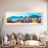 Panoramic Travel Poster Juarez, Mexico Canvas Print, Juarez, Mexico Painting, Mexico Art, Juarez Travel Art, Guest Room Painting