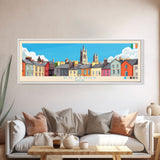 Kilkenny, Ireland Panoramic Travel Poster Canvas Print, Kilkenny, Ireland Painting, Ireland Art, Kilkenny Panoramic Travel Art, Travel Painting