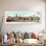 Panoramic Travel Poster Kitchener, Canada Canvas Print, Kitchener, Canada Painting, Canada Art, Kitchener Travel Art, Guest Room Painting