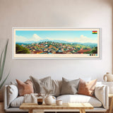 Kumasi, Ghana Panoramic Travel Poster Canvas Print, Kumasi, Ghana Painting, Ghana Art, Kumasi Panoramic Travel Art, Travel Painting