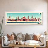 Lahore, Pakistan Panoramic Travel Poster Canvas Print, Lahore, Pakistan Painting, Pakistan Art, Lahore Travel Art, Guest Room Painting