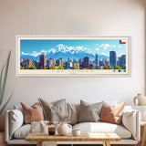 Las Condes, Chile Panoramic Travel Poster Canvas Print, Las Condes, Chile Painting, Chile Art, Las Condes Panoramic Travel Art, Travel Painting