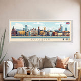 Leicester, England Panoramic Travel Poster Canvas Print, Leicester, England Painting, England Art, Leicester Panoramic Travel Art, Travel Painting