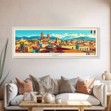 Leon, Mexico Panoramic Travel Poster Canvas Print, Leon, Mexico Painting, Mexico Art, Leon Travel Art, Guest Room Painting