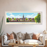 Lichfield, England Travel Poster Panoramic Canvas Print, Lichfield, England Painting, England Art, Lichfield Travel Art, Guest Room Painting