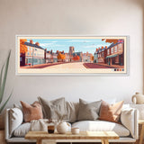 Panoramic Travel Poster Lincoln, England Canvas Print, Lincoln, England Painting, England Art, Lincoln Travel Art, Guest Room Painting