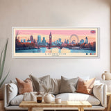 London, England Panoramic Travel Poster Canvas Print, London, England Painting, England Art, London Panoramic Travel Art, Travel Painting