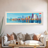 Makassar, Indonesia Panoramic Travel Poster Canvas Print, Makassar, Indonesia Painting, Indonesia Art, Makassar Travel Art, Guest Room Painting