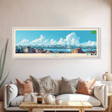 Manaus, Brazil Panoramic Travel Poster Canvas Print, Manaus, Brazil Painting, Brazil Art, Manaus Panoramic Travel Art, Travel Painting