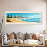 Mar del Plata, Argentina Travel Poster Panoramic Canvas Print, Mar del Plata, Argentina Painting, Argentina Art, Mar del Plata Travel Art, Guest Room Painting