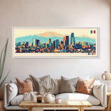 Mexico City, Mexico Panoramic Travel Poster Canvas Print, Mexico City, Mexico Painting, Mexico Art, Mexico City Travel Art, Guest Room Painting