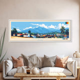 Mokolo, Cameroon Panoramic Travel Poster Canvas Print, Mokolo, Cameroon Painting, Cameroon Art, Mokolo Travel Art, Living Room Painting