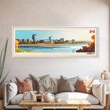 Moncton, Canada Travel Poster Panoramic Canvas Print, Moncton, Canada Painting, Canada Art, Moncton Travel Art, Guest Room Painting