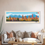 Morelia, Mexico Panoramic Travel Poster Canvas Print, Morelia, Mexico Painting, Mexico Art, Morelia Travel Art, Living Room Painting