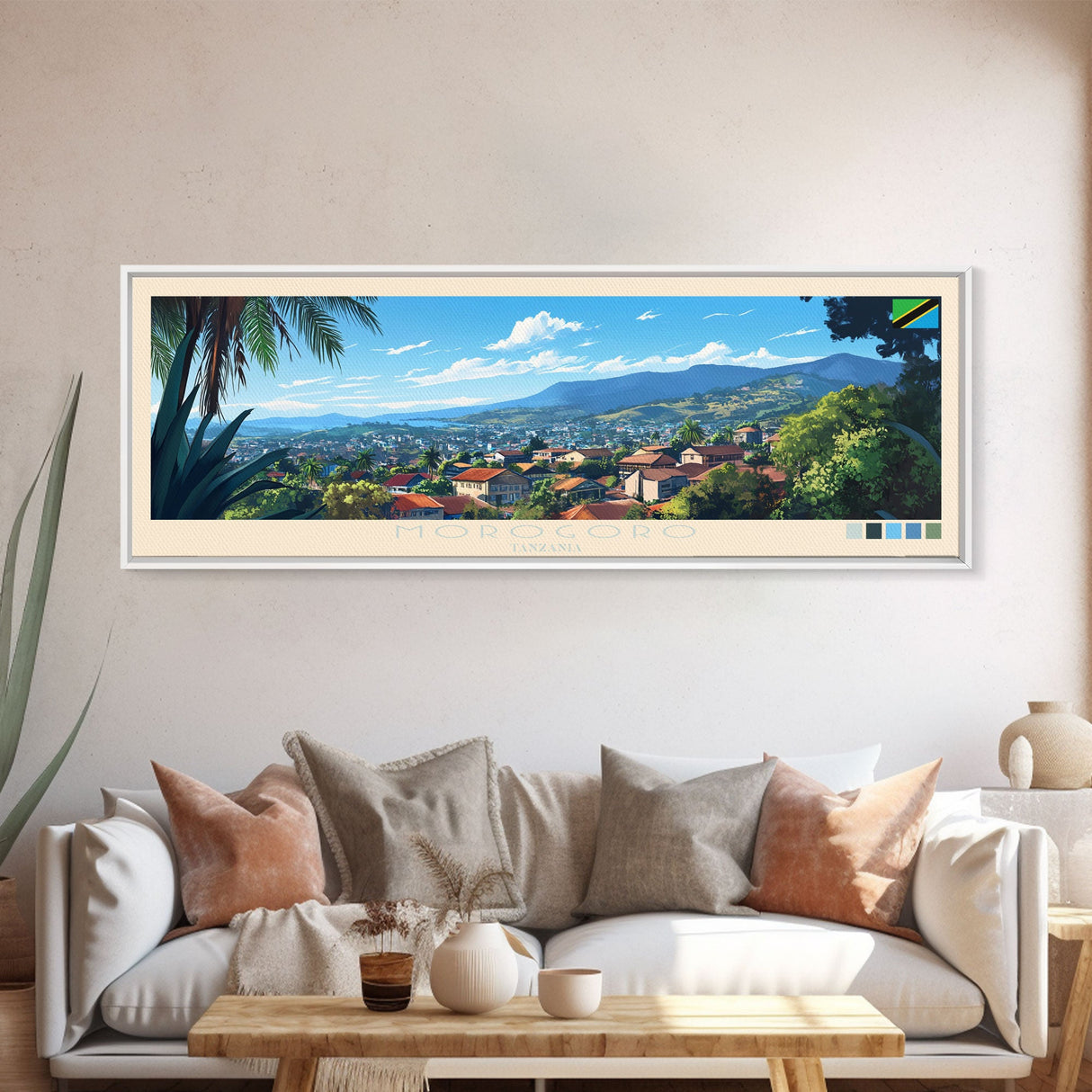 Morogoro, Tanzania Travel Poster Panoramic Canvas Print, Morogoro, Tanzania Painting, Tanzania Art, Morogoro Travel Art, Guest Room Painting