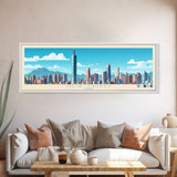 Panoramic Travel Poster New Taipei, Taiwan Canvas Print, New Taipei, Taiwan Painting, Taiwan Art, New Taipei Travel Art, Guest Room Painting