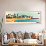 Newcastle, England Panoramic Travel Poster Canvas Print, Newcastle, England Painting, England Art, Newcastle Panoramic Travel Art, Travel Painting