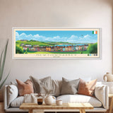 Newtownabbey, Ireland Panoramic Travel Poster Canvas Print, Newtownabbey, Ireland Painting, Ireland Art, Newtownabbey Travel Art, Living Room Painting