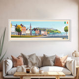 Newtownards, Ireland Travel Poster Panoramic Canvas Print, Newtownards, Ireland Painting, Ireland Art, Newtownards Travel Art, Guest Room Painting