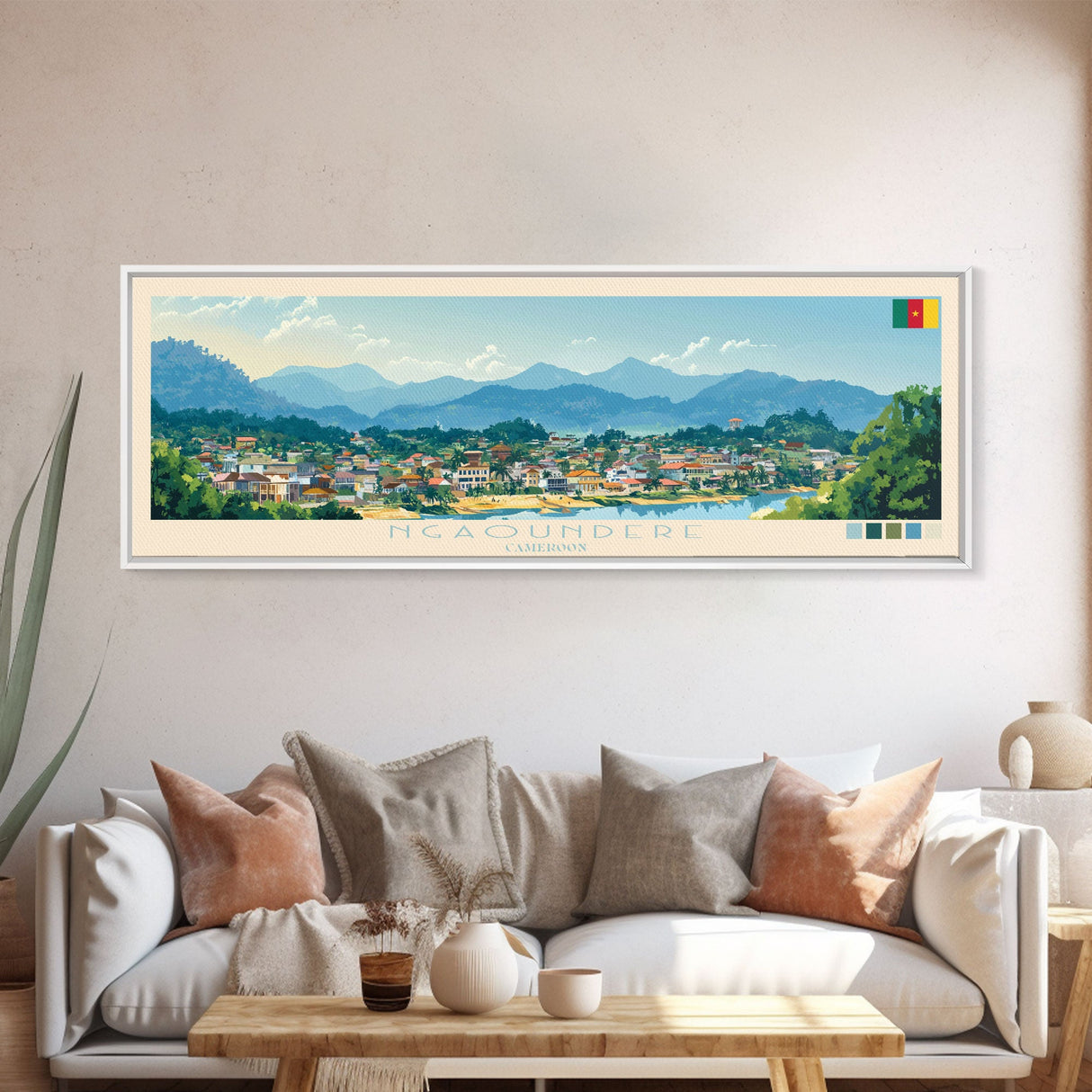 Ngaoundere, Cameroon Travel Poster Panoramic Canvas Print, Ngaoundere, Cameroon Painting, Cameroon Art, Ngaoundere Travel Art, Guest Room Painting