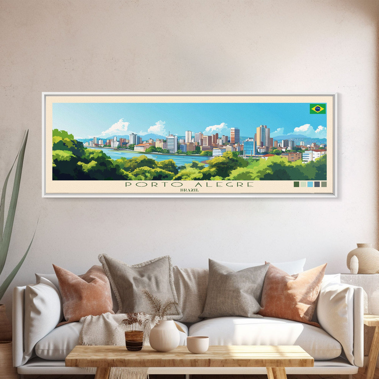 Port Said, Egypt Travel Poster Panoramic Canvas Print, Port Said, Egypt Painting, Egypt Art, Port Said Travel Art, Guest Room Painting