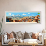 Potosi, Bolivia Panoramic Travel Poster Canvas Print, Potosi, Bolivia Painting, Bolivia Art, Potosi Panoramic Travel Art, Travel Painting