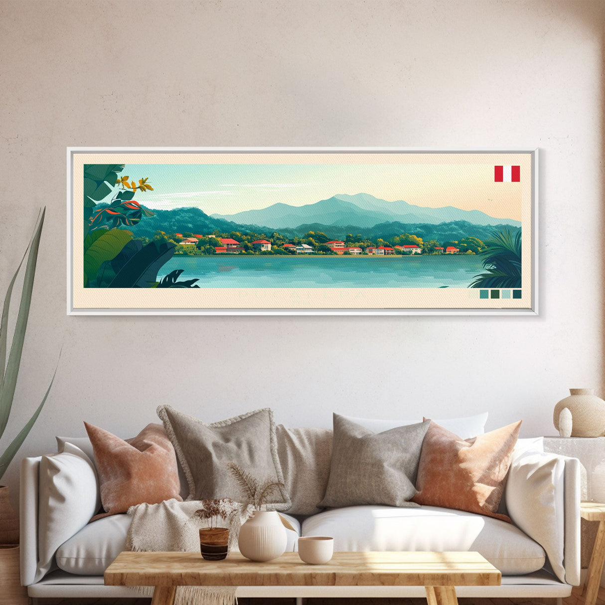 Pucallpa, Peru Travel Poster Panoramic Canvas Print, Pucallpa, Peru Painting, Peru Art, Pucallpa Travel Art, Guest Room Painting