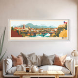 Puente Alto, Chile Panoramic Travel Poster Canvas Print, Puente Alto, Chile Painting, Chile Art, Puente Alto Travel Art, Guest Room Painting