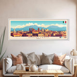 Queretaro, Mexico Panoramic Travel Poster Canvas Print, Queretaro, Mexico Painting, Mexico Art, Queretaro Travel Art, Living Room Painting