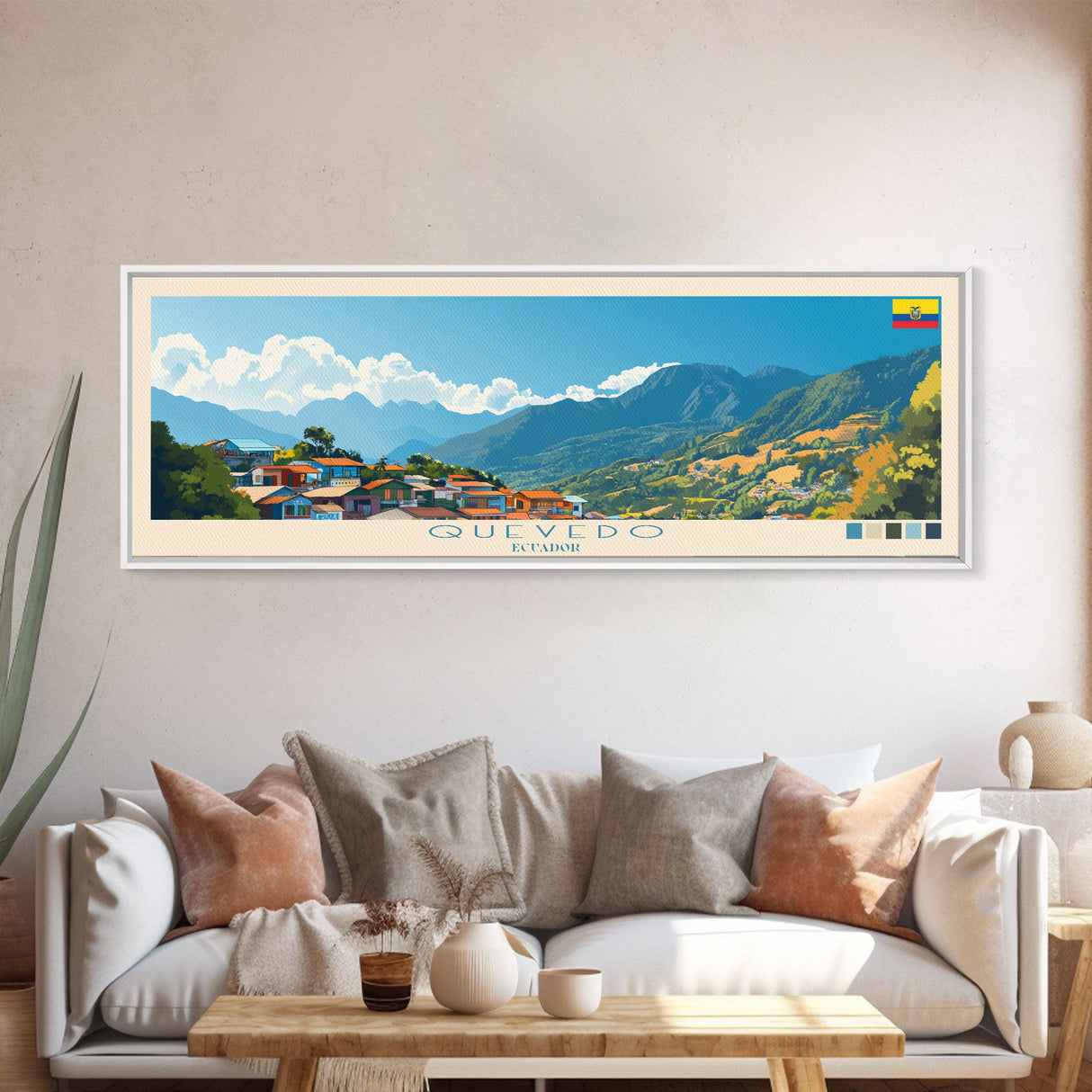 Quevedo, Ecuador Travel Poster Panoramic Canvas Print, Quevedo, Ecuador Painting, Ecuador Art, Quevedo Travel Art, Guest Room Painting