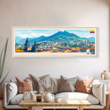 Quito, Ecuador Panoramic Travel Poster Canvas Print, Quito, Ecuador Painting, Ecuador Art, Quito Travel Art, Guest Room Painting