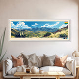 Riberalta, Bolivia Panoramic Travel Poster Canvas Print, Riberalta, Bolivia Painting, Bolivia Art, Riberalta Travel Art, Guest Room Painting