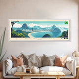 Rio de Janeiro, Brazil Panoramic Travel Poster Canvas Print, Rio de Janeiro, Brazil Painting, Brazil Art, Rio de Janeiro Travel Art, Living Room Painting