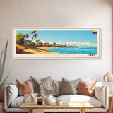 Riohacha, Colombia Travel Poster Panoramic Canvas Print, Riohacha, Colombia Painting, Colombia Art, Riohacha Travel Art, Guest Room Painting