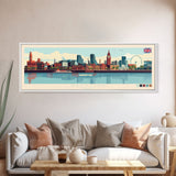 Salford, England Panoramic Travel Poster Canvas Print, Salford, England Painting, England Art, Salford Travel Art, Guest Room Painting