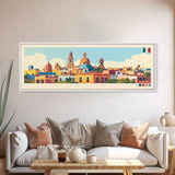 Saltillo, Mexico Panoramic Travel Poster Canvas Print, Saltillo, Mexico Painting, Mexico Art, Saltillo Panoramic Travel Art, Travel Painting