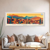 San Salvador de Jujuy, Argentina Panoramic Travel Poster Canvas Print, San Salvador de Jujuy, Argentina Painting, Argentina Art, San Salvador de Jujuy Panoramic Travel Art, Travel Painting