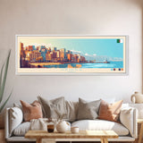 Skikda, Algeria Panoramic Travel Poster Canvas Print, Skikda, Algeria Painting, Algeria Art, Skikda Panoramic Travel Art, Travel Painting