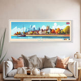 Panoramic Travel Poster Southampton, England Canvas Print, Southampton, England Painting, England Art, Southampton Travel Art, Guest Room Painting